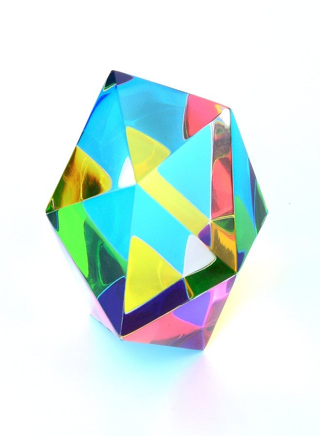 CMY Cubes The Motus (50mm) - Cyan, Magenta & Yellow Polyhedron - Subtractive Color Mixing Optical Icosahedron - Teaches Subtractive Color Mixing - Educational, Physics & Kinetic Art Desk Object - Image 3